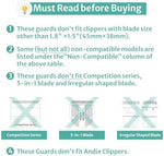 Infographic displaying the full measurement scale from one sixteenth inch to one inch for hair styling.