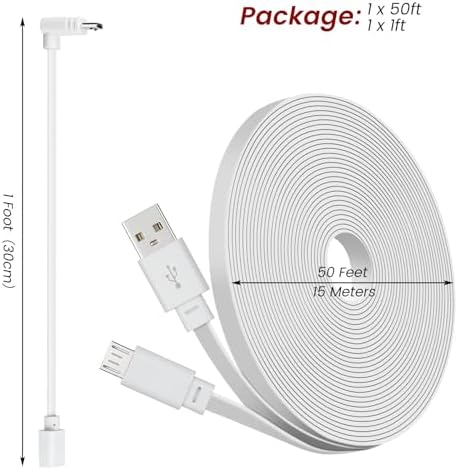 Weishan smart camera power solution package displaying both long extension wire and short adapter cable.