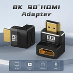Warmstor HDMI male to female connector assortment displaying all four up down left right angle options