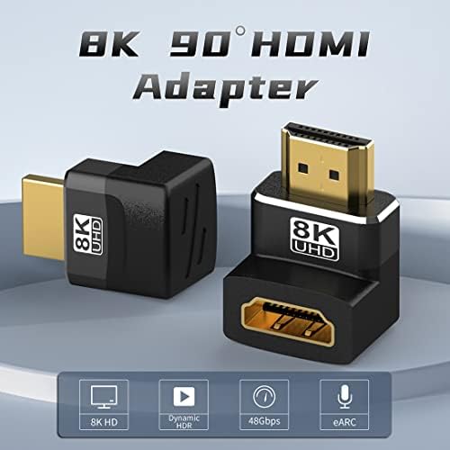 Warmstor HDMI male to female connector assortment displaying all four up down left right angle options