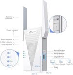 TP-Link RE615X dual-band signal booster side profile