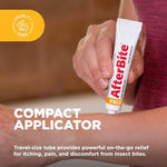 After Bite insect itch relief gel four pack box packaging displaying active ingredients.