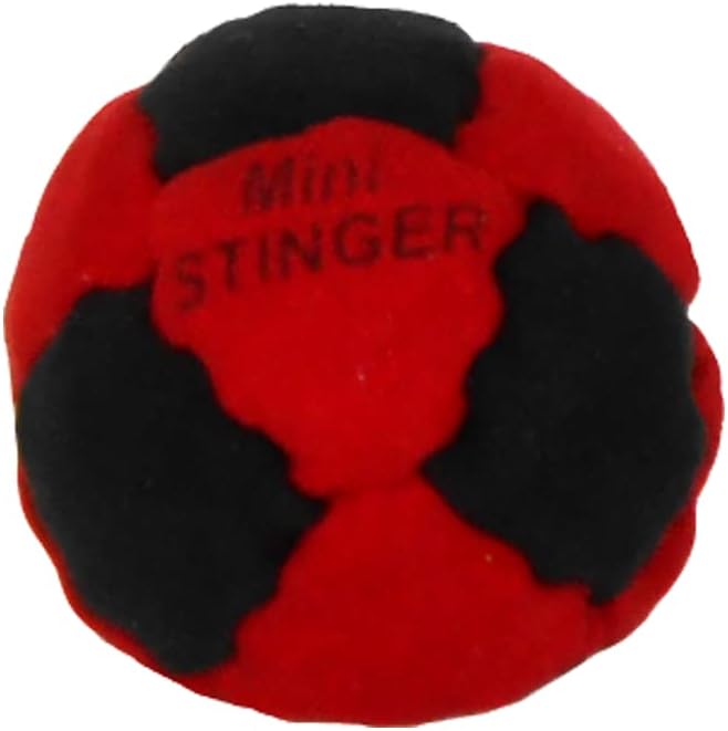 DIRTBAG Mini-Stinger Fourteen Panel Steel Pellet Filled Footbag front view showcase