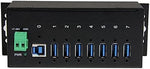 Side profile of StarTech 7-port industrial metal hub