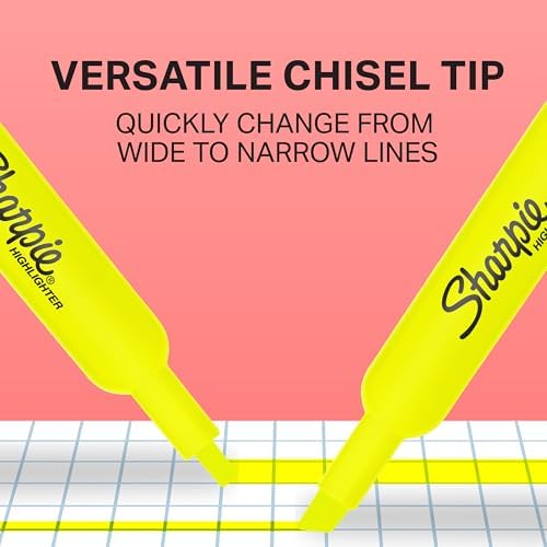 Sharpie Tank Highlighters, Chisel Tip Yellow Highlighter Pens, 12 Count - Image 5