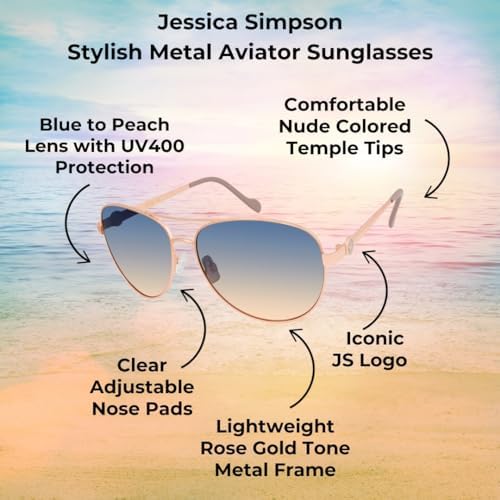 Angle view of rose gold metal frame aviator sunglasses