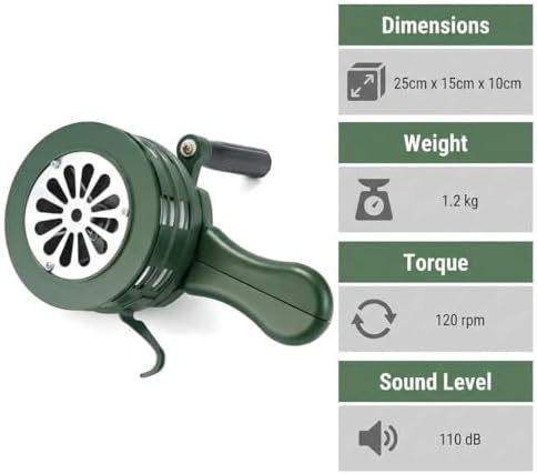 Hand operated 110dB loud safety alarm for schools and warehouses