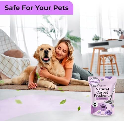 Large 48 ounce bag of Aromasong natural pet urine eliminator for home cleaning.