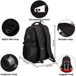 Interior view of the SHRRADOO secure backpack revealing the heavily padded laptop compartment with its protective shockproof fastening belt