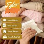Close up view of the reusable Tyler Diva laundry fragrance sachets ideal for fabric softening and home scenting.