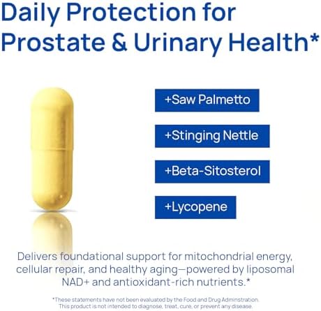 Selerb NAD Plus packaging with prostate and energy support text