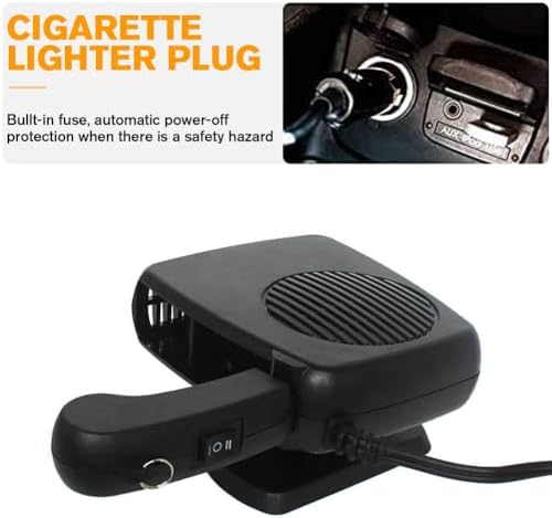 Showvigor portable auto defogger fan showing the 360-degree rotating base adjustment mechanism.