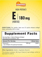 Sundance Vitamins non-GMO gluten-free daily antioxidant softgels bottle back layout