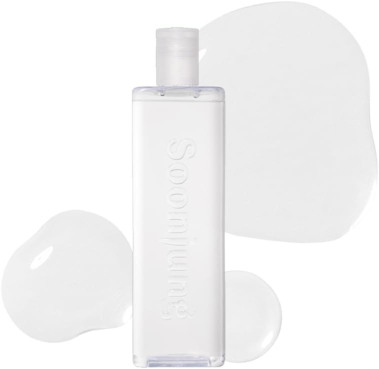ETUDE SoonJung pH 5.5 Relief Toner front view of the minimalist clear plastic bottle for sensitive skin hydration.