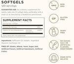 Solgar Vitamin D3 cholecalciferol one hundred and twenty softgels supplement facts label side view
