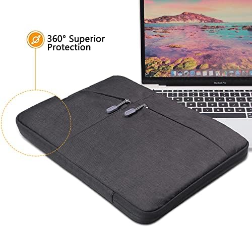 Close up of the front accessory pocket on Megoo carrying case with charger inside
