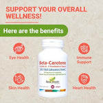New Roots Herbal Beta Carotene 90 softgels ingredient list and nutritional facts label