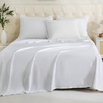 ZPECC white luxury top sheet demonstrating breathable fabric weave and neat stitching.