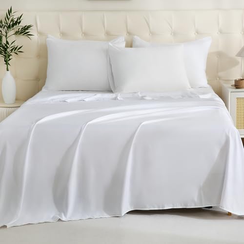 ZPECC white luxury top sheet demonstrating breathable fabric weave and neat stitching.