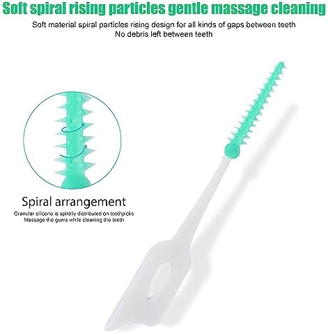 Ndzefan dental floss picks compact case open showing neatly arranged green disposable toothpicks.