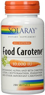 Solaray plant source carotenoid complex softgels ingredient panel view