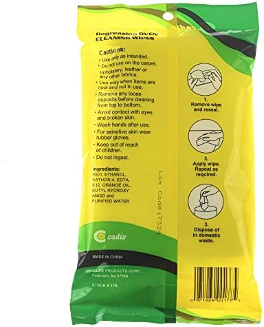 Disposable kitchen degreasing wipes with natural orange oil for oil stains