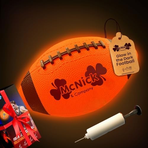 Complete product packaging of the imported MCNICK & COMPANY nighttime youth sports ball kit with pre installed batteries.