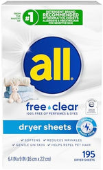 All free clear 195 count fabric softener box product display