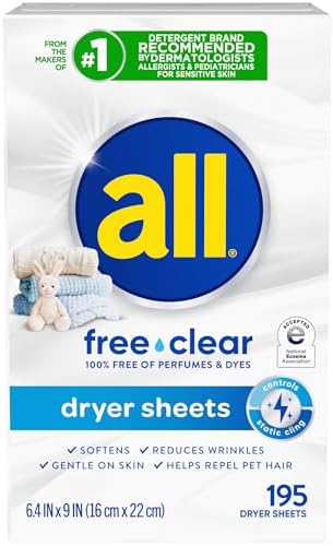 All free clear 195 count fabric softener box product display