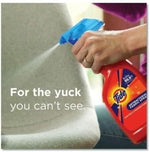 Tide 22 Fluid Ounce fabric sanitizer bottle used on bedding and soft surfaces.