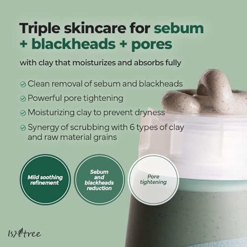 Isntree Mugwort Calming Clay Mask back label showing complete ingredient list and directions