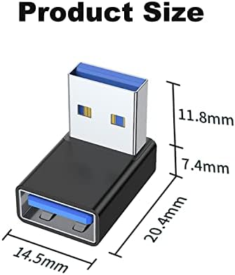 AreMe ninety degree USB male connector illustrating port protection benefit