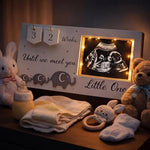 Lewtemi premium wooden pregnancy announcement photo frame unpackaged and ready for a gender reveal surprise gift