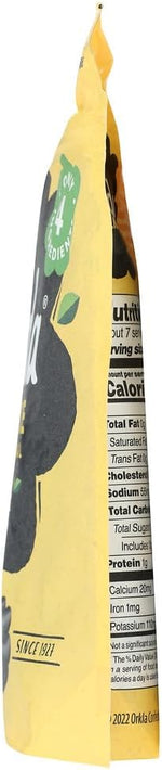 Back view of Panda Soft Licorice 7 Ounce bag highlighting nutritional facts.