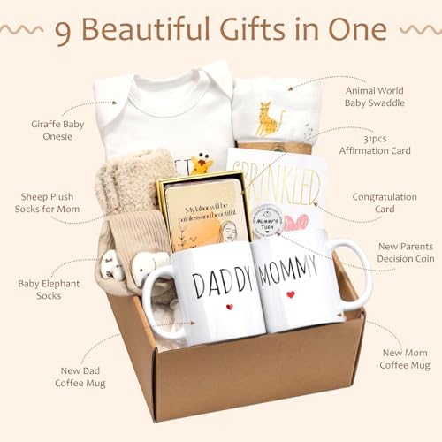 Suhctuptx ceramic mom and dad mugs for expecting couples