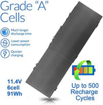 Replacement six cell workstation battery showcasing the technical specification label and alignment tabs.