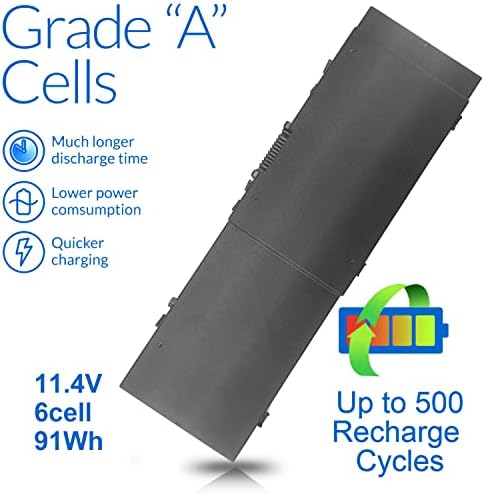 Replacement six cell workstation battery showcasing the technical specification label and alignment tabs.