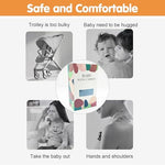Compact Jamyum baby sling carrier folded down completely to demonstrate its travel-friendly size.