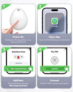Authentic imported Bluetooth tracking tags for iPhone showing sleek compact build