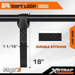 Xstrap soft loop strap showing loop end for tie down hooks