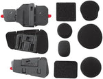 Cardo Refresh Kit contents laid out for motorcycle communication maintenance