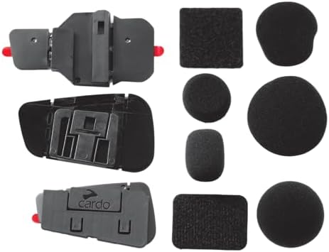 Cardo Refresh Kit contents laid out for motorcycle communication maintenance