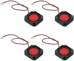 PATIKIL full range micro loudspeaker pack of four displaying pre-wired red and black connector leads.