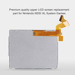 Premium glass upper display screen for handheld console showing black and silver frame