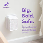 Baby Block outlet box protecting bulky power adapter
