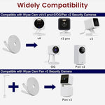 Two pack 9 meter flat USB to micro USB security camera charging cords neatly coiled with wall clips.