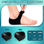 Gel padded heel protectors showing shock absorbing silica gel layer.
