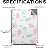 Close up of floral pattern on Kindle Colorsoft vinyl wrap.