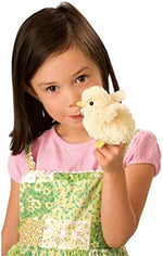 Folkmanis baby bird puppet side view displaying realistic premium design