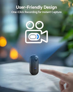 BOBLOV W4 128GB compact body camera showing the simple single button control interface